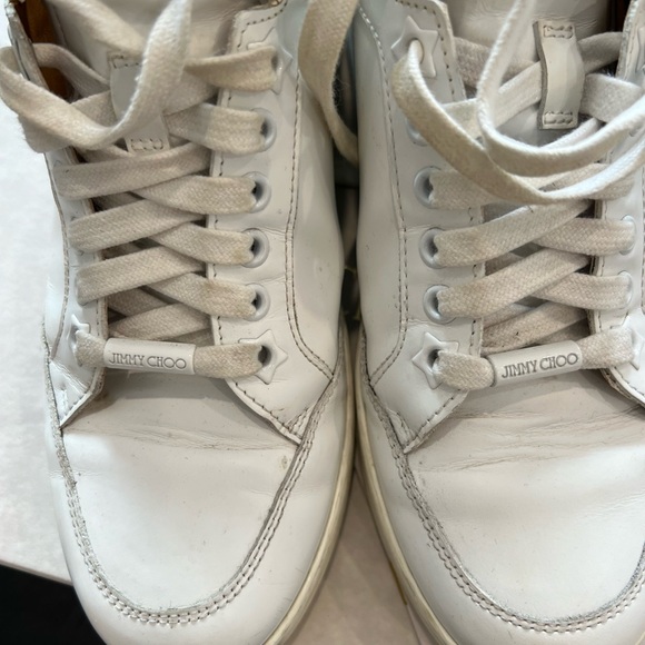 Jimmy Choo Miami White Leather Logo Tag Nneakers - Picture 12 of 16
